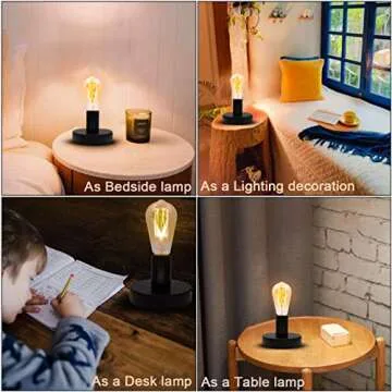 YXTH Industrial Table Lamp Base E26/E27 Ceramic Base Holder, Vintage Small Desk Lamp with Plug in Cord On/Off Switch Edison Lamp for Home Lighting Decor (Small)