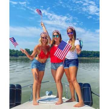 4th of July Headband for Women Girls Sparkly Patriotic Style