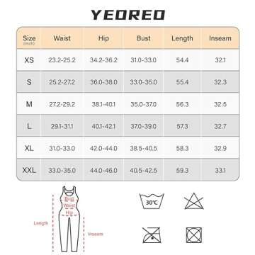 YEOREO Women Sleeveless Flare Jumpsuits Sexy Backless Gym Bodycon Scrunch Butt Yoga Rompers V Back Lizvette Black Medium
