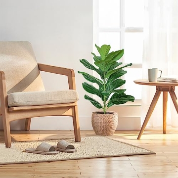 BESAMENATURE 30" Faux Fiddle Leaf Fig Tree for Décor