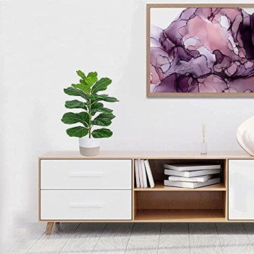 BESAMENATURE 30" Faux Fiddle Leaf Fig Tree for Décor