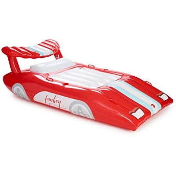 FUNBOY Giant Inflatable Red Sports Car Pool Float, Luxury Float for Summer Pool Parties and Entertai...