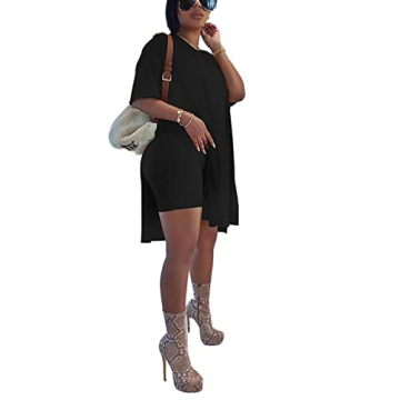 Stylish Women's Plus Size Summer Tracksuit - V Neck Outfit