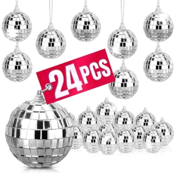 24Pcs Mini Disco Ball Party Decorations - 1.97" Mini Mirror Ball Ornaments