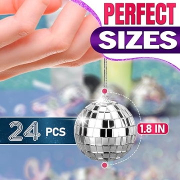 24Pcs Mini Disco Ball Decorations for All Parties