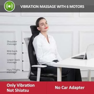 Snailax Massage Seat Cushion - Relaxing Vibration with Gentle Heat and Custom Settings
