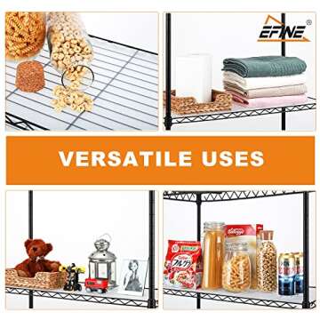 Catalina Creations EFINE 2-Pack 3-Shelf Shelving Unit with 3-Shelf Liners, Adjustable Rack, Steel Wire Shelves, Shelving Units and Storage for Kitchen and Garage (36W x 16D x 36H)