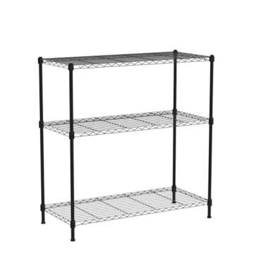 Catalina Creations EFINE 2-Pack 3-Shelf Shelving Unit with 3-Shelf Liners, Adjustable Rack, Steel Wire Shelves, Shelving Units and Storage for Kitchen and Garage (36W x 16D x 36H)