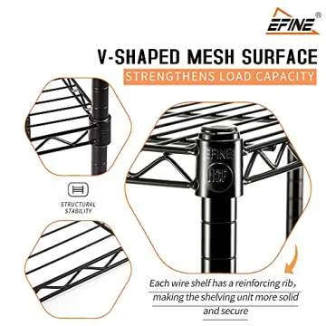 Catalina Creations EFINE 2-Pack 3-Shelf Shelving Unit with 3-Shelf Liners, Adjustable Rack, Steel Wire Shelves, Shelving Units and Storage for Kitchen and Garage (36W x 16D x 36H)