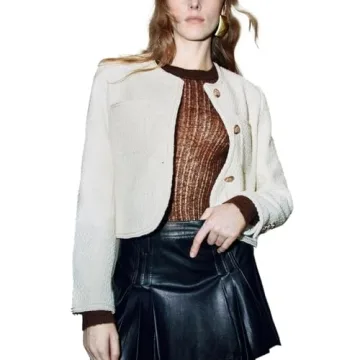 Stylish Urban Revivo Tweed Blazer Jacket for Women