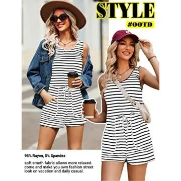 Stylish ADOME Women's Casual Shorts Jumpsuit with Pockets