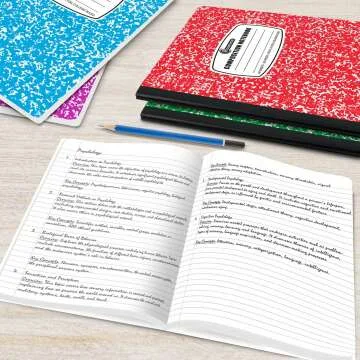 College Ruled 5 Pack Notebooks with No Bleed Pages