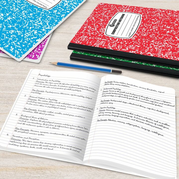 College Ruled 5 Pack Notebooks with No Bleed Pages