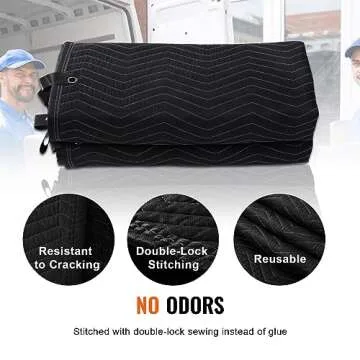 VEVOR Sound Dampening Blanket, 96" x 80", Extra Large Studio Grommeted Blanket with Grommets, Light Blocker for Door Acoustic Noise Blocking Blanket Studio Sound Absorption Sheet, Black