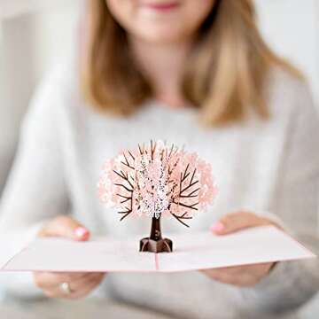 Lovepop Cherry Blossom Pop Up Card, 5x7-3D Greeting Card, Mother's Day Card, Card for Wife or Mom, Anniversary Pop Up Card, Pop Up Birthday Card