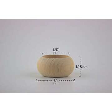 Wood Candle Holders for votives and Tea Lights Candles Set of 6. Dining and Wedding Table centerpiec...