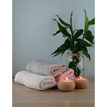 Wood Candle Holders for votives and Tea Lights Candles Set of 6. Dining and Wedding Table centerpieces for Receptions or Home Decor, İdeal for Handmade Shower Favors & Housewarming Gift