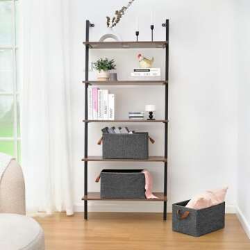 GRANNY SAYS Closet Storage Bins, Baskets for Closet Organization, Storage Containers for Closet, Fabric Closet Bins for Storage, Dark Gray Storage Baskets for Shelves for Wardrobe, Large, 2-Pack