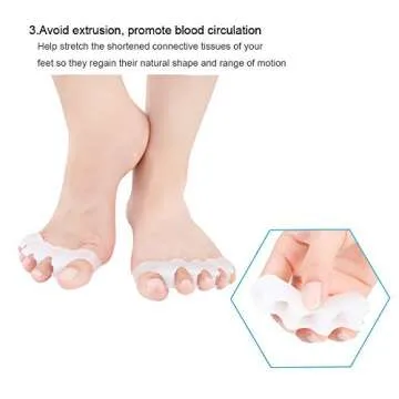 1 Pair Gel Toe Separator Toe Stretcher - RAGZAN Hammer Toe & Bunion Corrector for Men and Women, Correct Your Toes Naturally - White