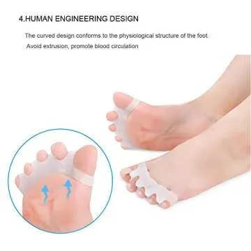 1 Pair Gel Toe Separator Toe Stretcher - RAGZAN Hammer Toe & Bunion Corrector for Men and Women, Correct Your Toes Naturally - White