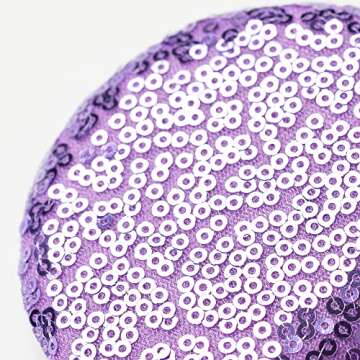 Foeran Mouse Ears Headbands Shiny Bows Mouse Ears Glitter Party Princess Decoration Cosplay Costume for Girls Women (Purple-1)