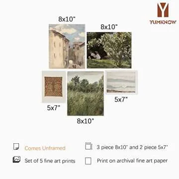 Vintage Farmhouse Botanical Wall Decor | Landscape Neutral Portrait Wall Art for Boho French Country...