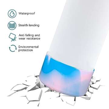 HEYSKAY 2pcs Protective Flask Silicone Boot Base for Stanley Quencher Adventure 40oz & Stanley IceFlow 20oz 30oz Tumbler, and Compatible with 12-24oz Hydro Sport Water Bottles,Yeti and More