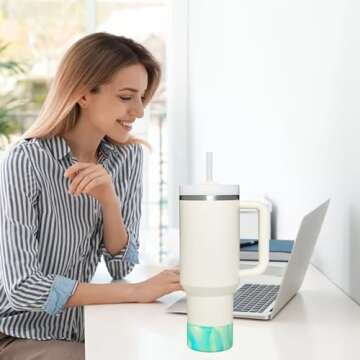 HEYSKAY 2pcs Protective Flask Silicone Boot Base for Stanley Quencher Adventure 40oz & Stanley IceFlow 20oz 30oz Tumbler, and Compatible with 12-24oz Hydro Sport Water Bottles,Yeti and More