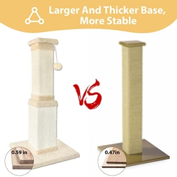AGYM Cat Scratching Post for Indoor Cats - 32 Inch Scratch Tower