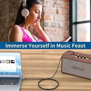 Buy 2 Pack AUX Cable - 10ft/3m, Hi-Fi Sound, Universal Compatibility, Durable Nylon Braided Design