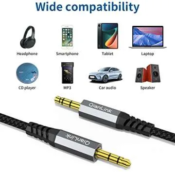 Quality 2 Pack AUX Cable - Hi-Fi Sound & Durable Design
