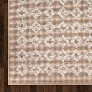 Jenni Yolo Home Mae Area Rug - 5'3" x 7' Rectangle in Tan, Stain Resistant, Non-Shedding, Easy to Clean, Durable Modern Geometric Rug for Living Room, Bedroom, or Indoor Home Decor