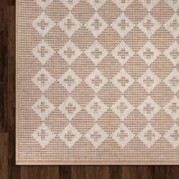 Jenni Yolo Home Mae Area Rug - 5'3" x 7' Rectangle in Tan, Stain Resistant, Non-Shedding, Easy to Clean, Durable Modern Geometric Rug for Living Room, Bedroom, or Indoor Home Decor