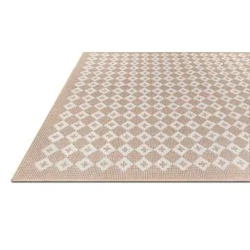 Jenni Yolo Home Mae Area Rug - 5'3" x 7' Rectangle in Tan, Stain Resistant, Non-Shedding, Easy to Clean, Durable Modern Geometric Rug for Living Room, Bedroom, or Indoor Home Decor