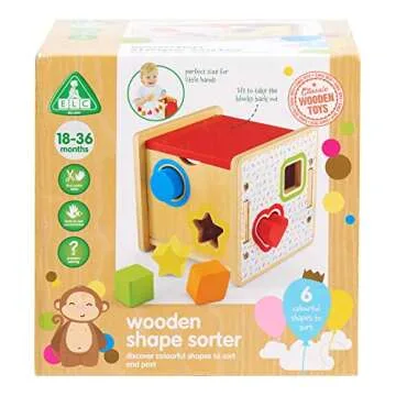 Early Learning Centre Wooden Shape Sorter, Fine Motor Skills, Problem Solving, Hand Eye Coordination, Kids Toys for Ages 18 Month, Amazon Exclusive