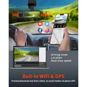 Kingslim D4PRO Dash Cam Front and Rear - 4K + 2K Dual Car Dashcam with WiFi GPS Dash Camera, Optional Inside Recording, Voice Control, Type C, Support 256GB Max