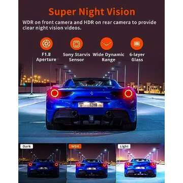 Kingslim D4PRO Dash Cam Front and Rear - 4K + 2K Dual Car Dashcam with WiFi GPS Dash Camera, Optional Inside Recording, Voice Control, Type C, Support 256GB Max