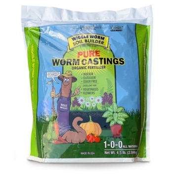 Wiggle Worm Organic Worm Castings – 4.5 Pounds of Pure Growth Magic