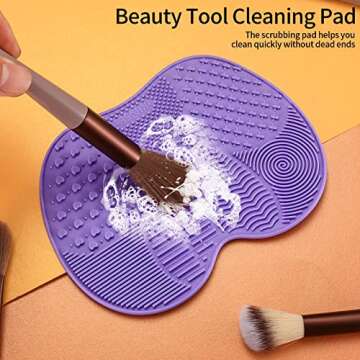 HexinYigjly Silicone Makeup Brush Cleaning Mats - 2 Pcs