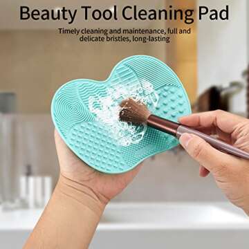 HexinYigjly Silicone Makeup Brush Cleaning Mats - 2 Pcs