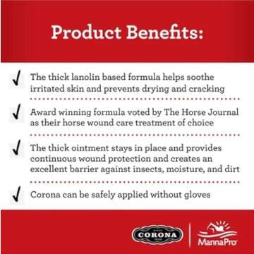 Corona Ointment for Horses - Lanolin-Based Skin Protection 7 oz