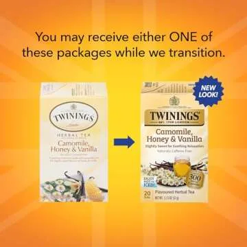 Twinings Camomile, Honey & Vanilla Herbal Tea - 20 Count, 6 Packs, Caffeine-Free, Hot or Iced