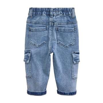 KIDSCOOL SPACE Baby Jeans,Little Toddler Kids Elastic Waist with D-Ring Stretch Cargo Denim Pants,Li...