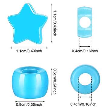 500 Pieces Colorful Pony Beads Set - Star & Barrel Shapes for Jewelry Making