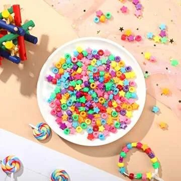 Vibrant 500 Colorful Pony Beads for Crafting Fun