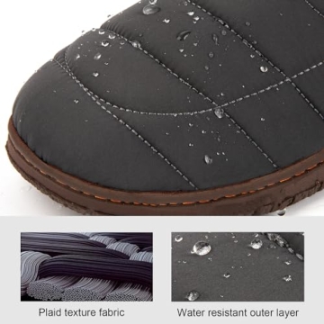 LongBay Mens Outdoor Slippers Two Tone Memory Foam Slip On Indoor House Shoes Loafers Grey, 10