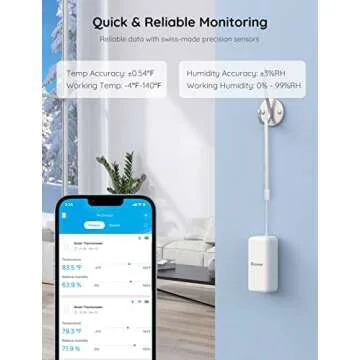 Govee WiFi Hygrometer Thermometer Sensor 3 Pack, Indoor Wireless Smart Temperature Humidity Monitor with Remote App Notification Alert, 2 Years Data Storage Export, for Home, Greenhouse