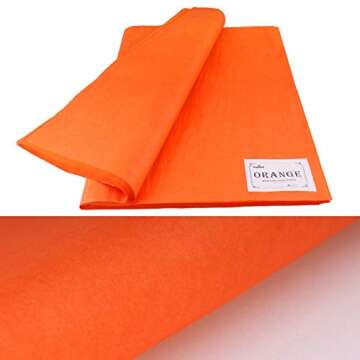PMLAND Premium Quality Orange Tissue Paper - 100 Sheets (20 x 15 Inches) Bulk for Gift Wrap Gift Bag...