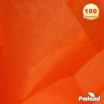PMLAND Premium Quality Orange Tissue Paper - 100 Sheets (20 x 15 Inches) Bulk for Gift Wrap Gift Bags Packaging Crafts Party Holiday Birthday Wedding Engagement Baby Shower
