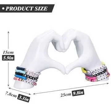 Heart Hand Sculpture, White Home Decor Aesthetics for Shelves on Coffee Table Dining Table Centerpie...